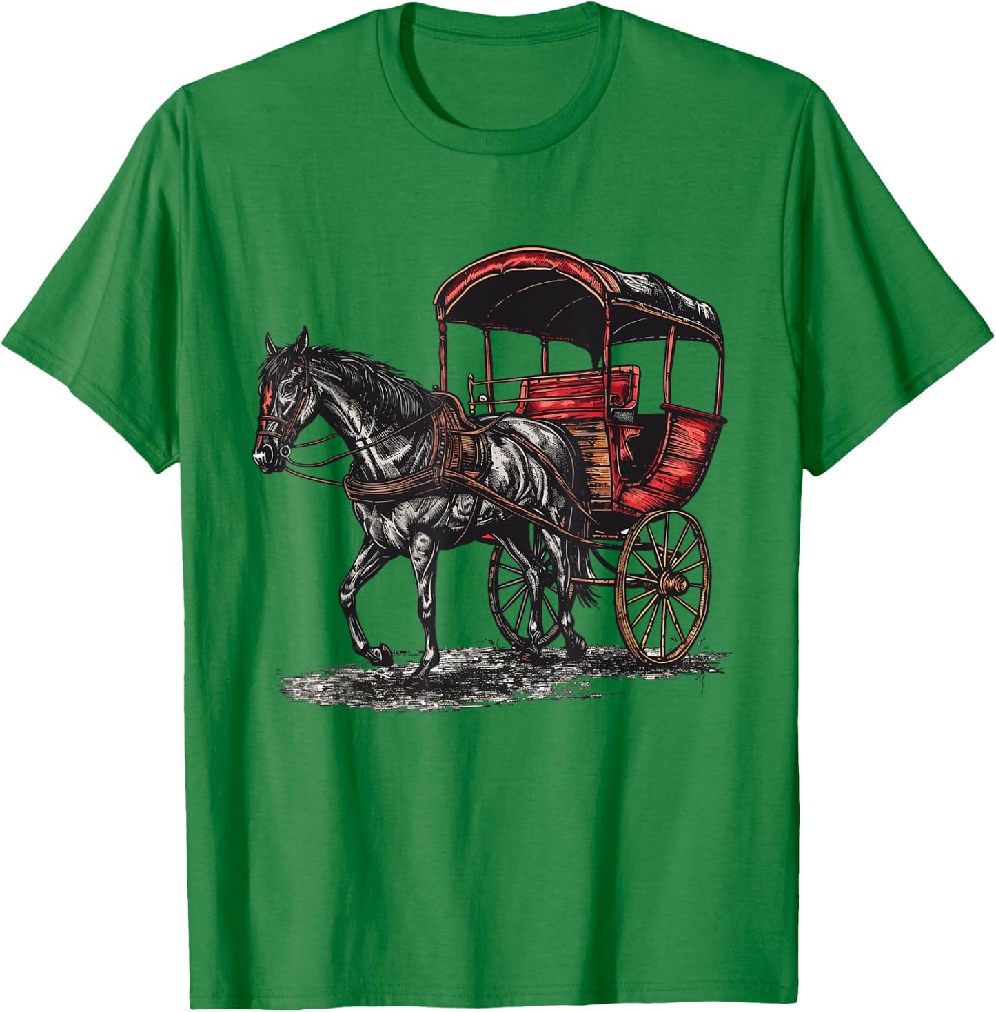 Vintage Amish Buggy Horse Buggy Wagon Rural transportation T-Shirt - T-Shirt | Irish Green