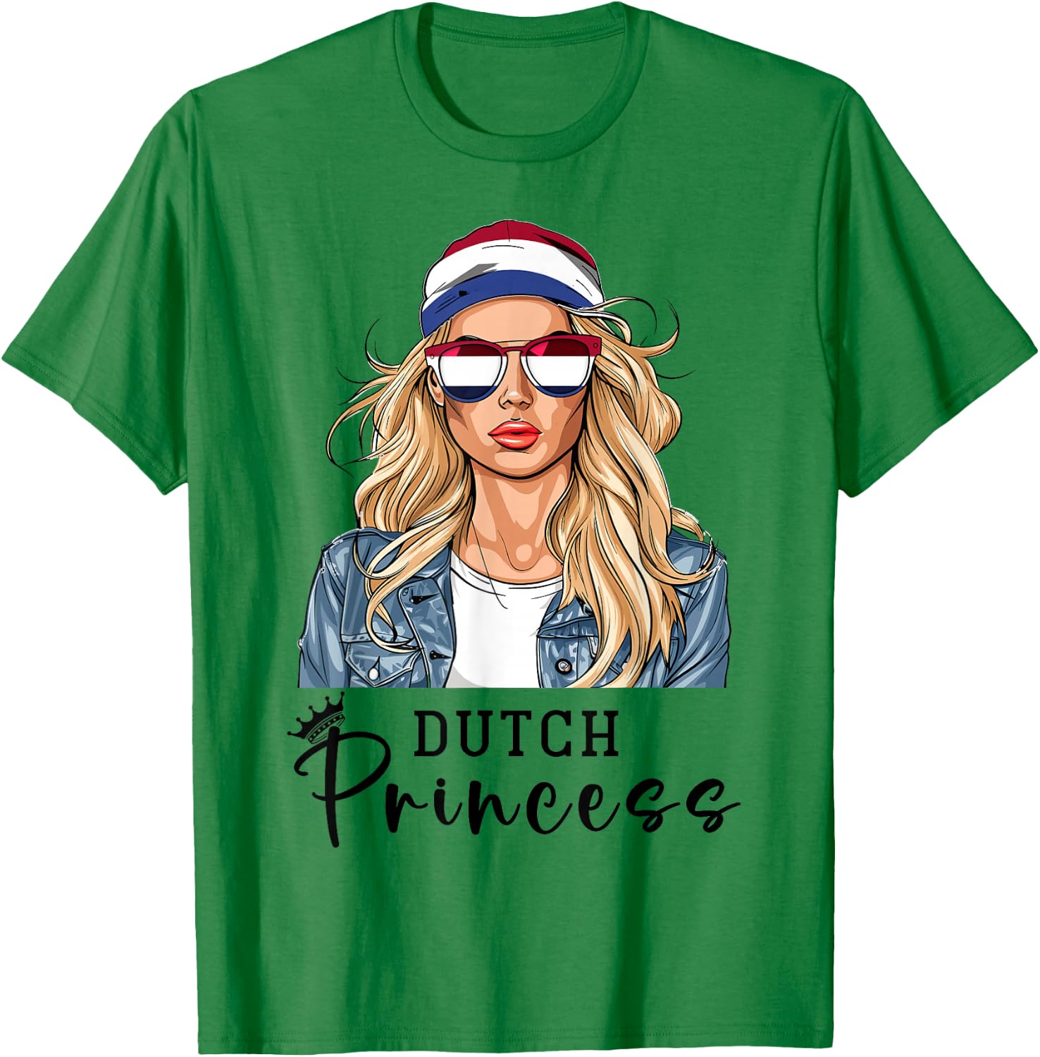 Dutch Flag Souvenirs Woman Princess Products Netherlands T-Shirt - T-Shirt | Irish Green