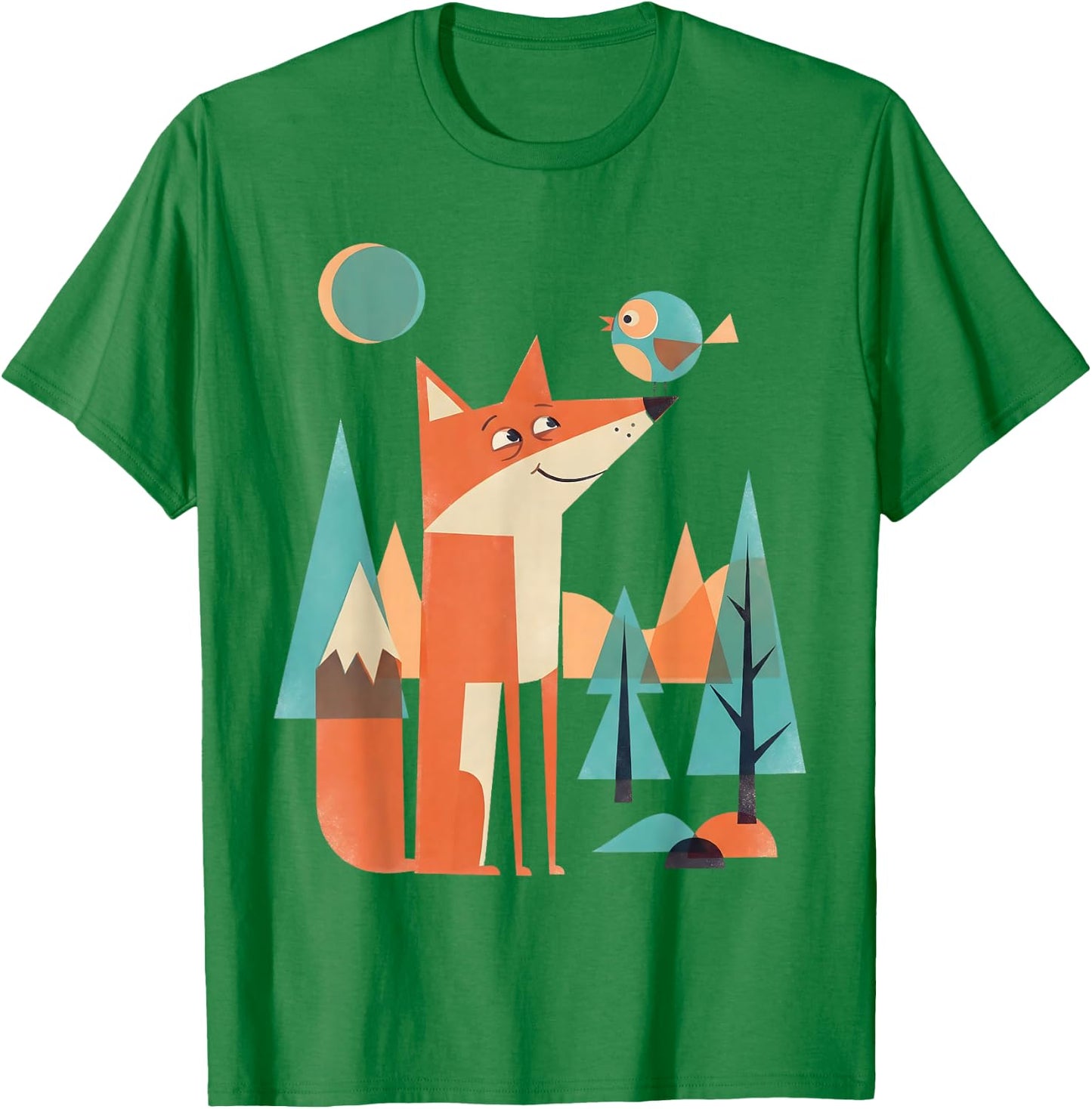 Vintage Retro Mid-Century Modern Look Fox 50s 60s Style T-Shirt - T-Shirt | Irish Green