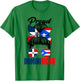 Proud Dominirican Girl Puerto Rico & Dominican Republic Flag T-Shirt - T-Shirt | Irish Green