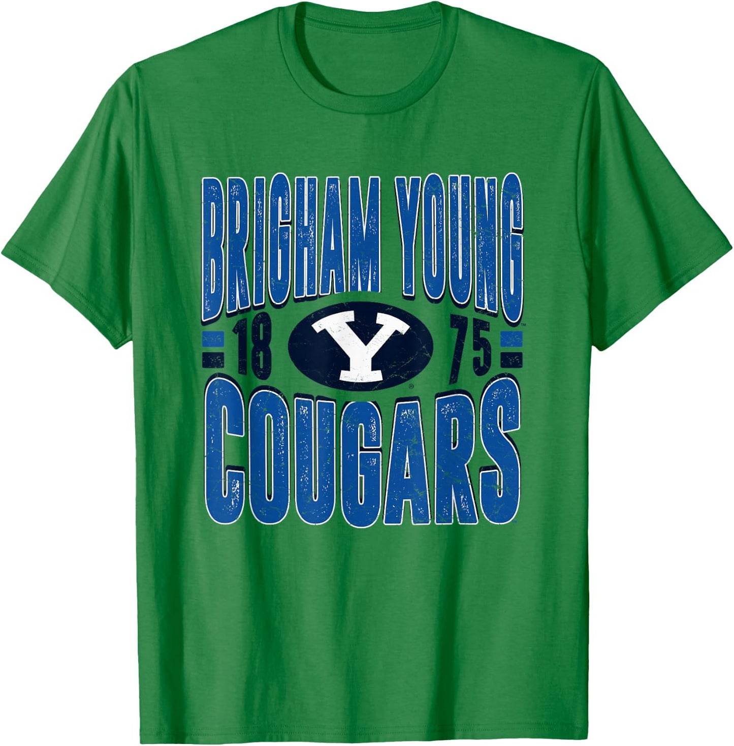 BYU Cougars Vintage 90's Retro White Officially Licensed T-Shirt - T-Shirt | Irish Green