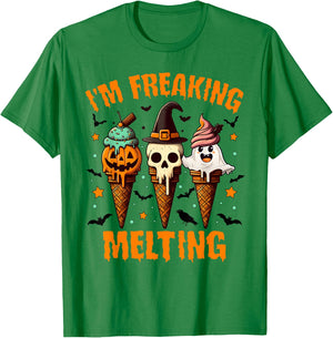 Halloween Vibes Spooky Mama Ice Cream I'm Freaking Melting T-Shirt - T-Shirt | Irish Green