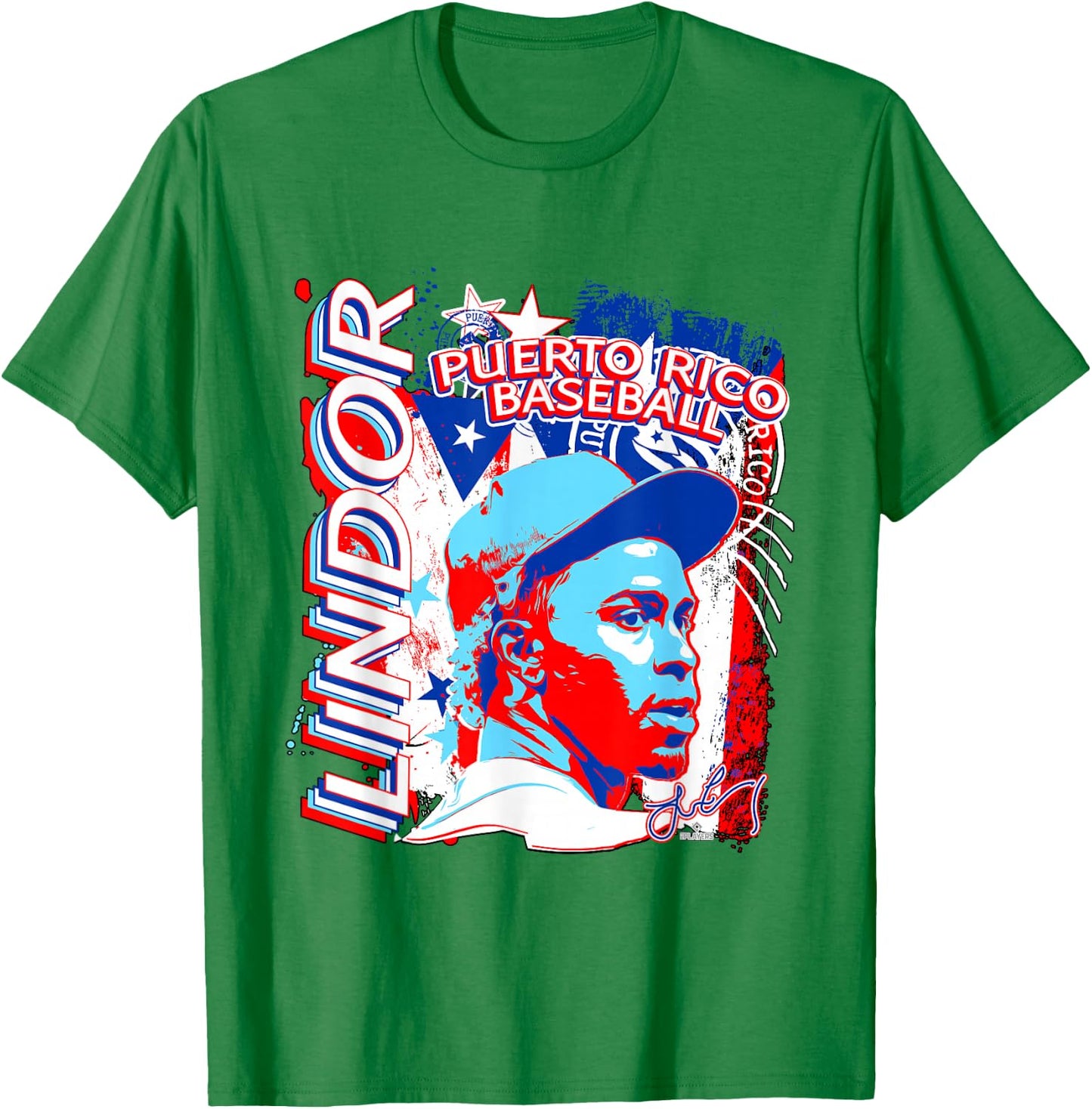 Francisco Lindor International Baseball Puerto Rico MLBPA T-Shirt - T-Shirt | Irish Green