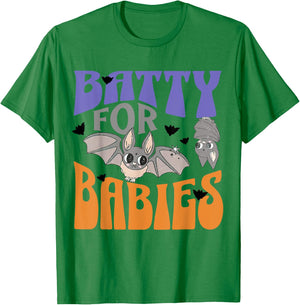 Labor And Delivery Halloween, Batty For Babies T-Shirt - T-Shirt | Irish Green
