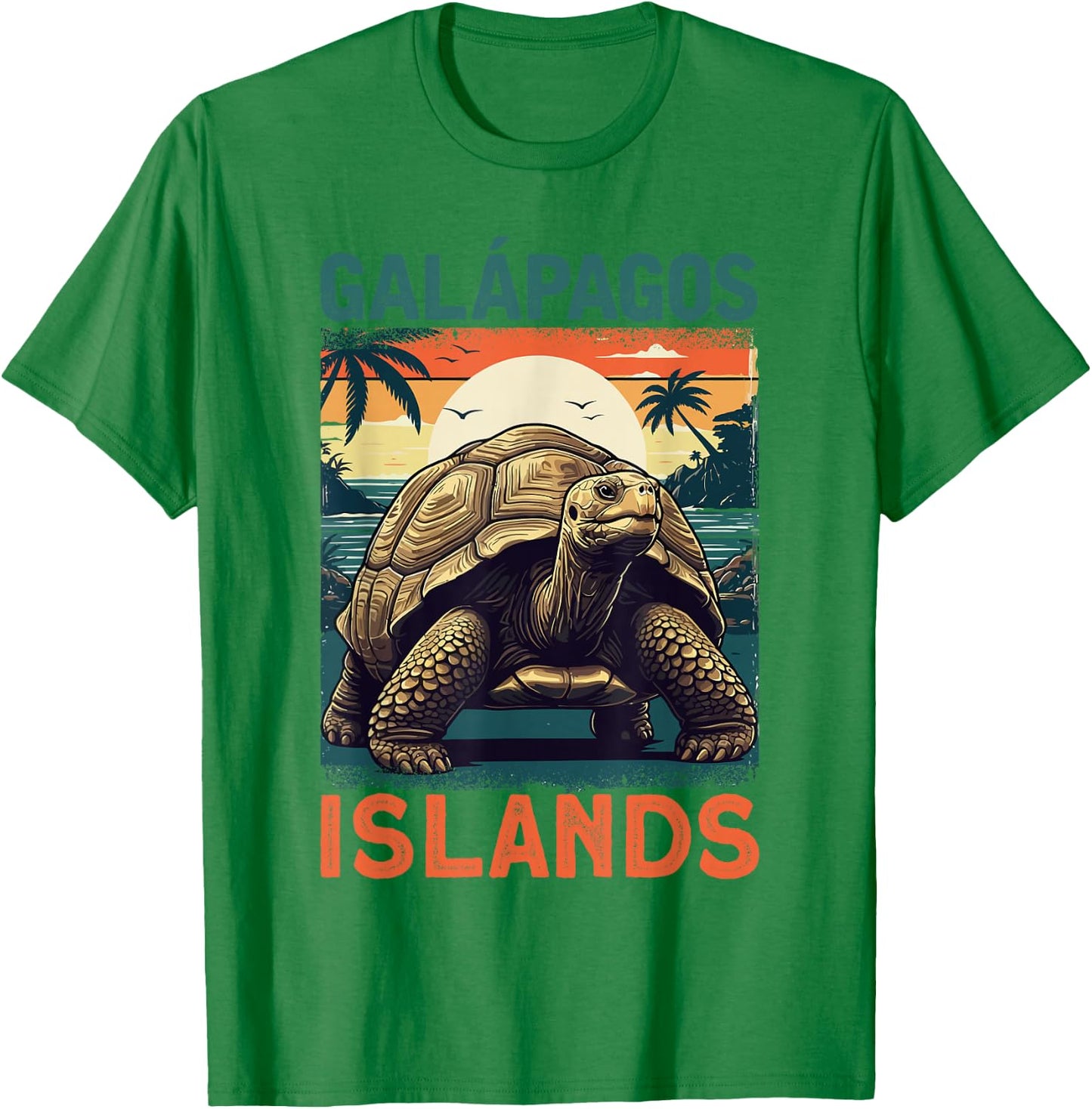 Vintage Galápagos Islands Sea Turtle Ecuador T-Shirt - T-Shirt | Irish Green