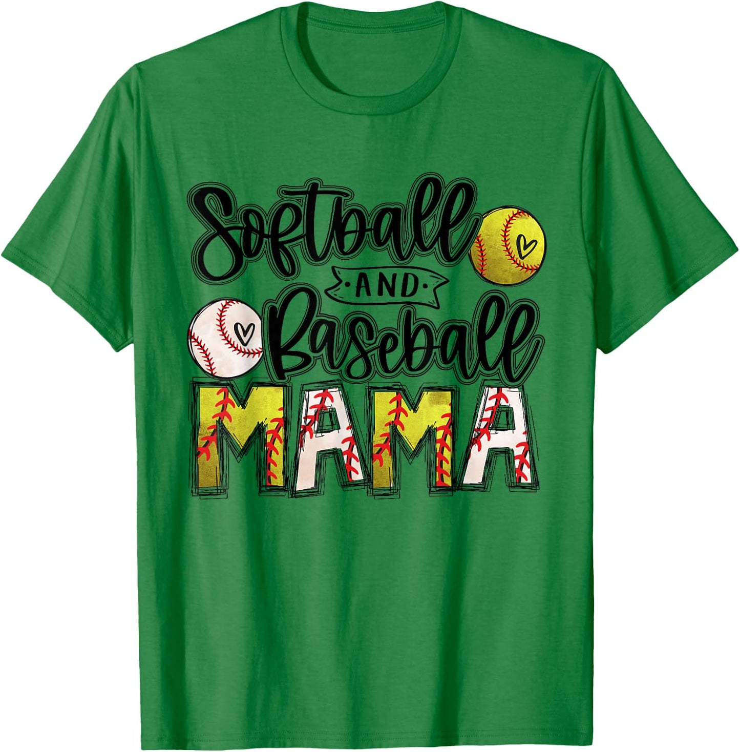 Ball Mom Softball Mama Baseball Mama Ballers Mom Birthday T-Shirt - T-Shirt | Irish Green