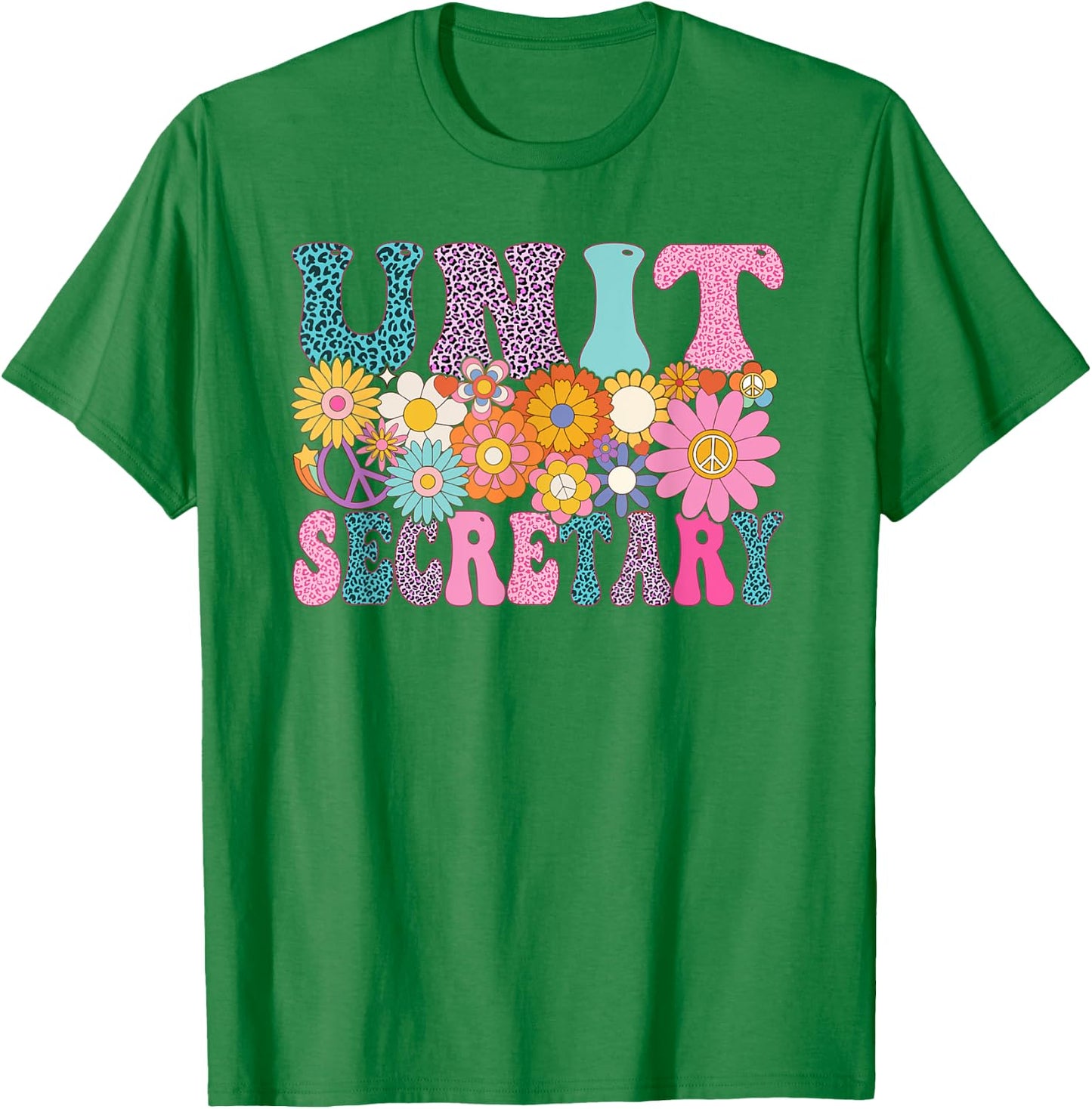 Unit Secretary Week Groovy Leopard Appreciation Day Women T-Shirt - T-Shirt | Irish Green