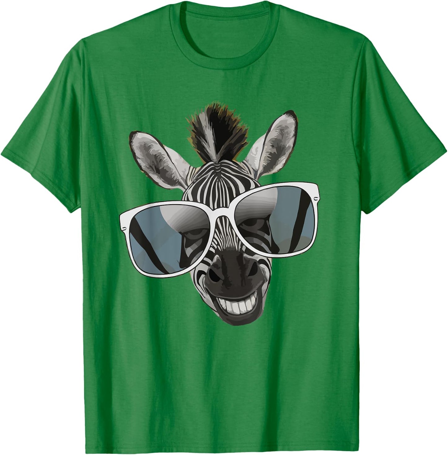 Funny Zebra with Sunglasses T-Shirt - T-Shirt | Irish Green