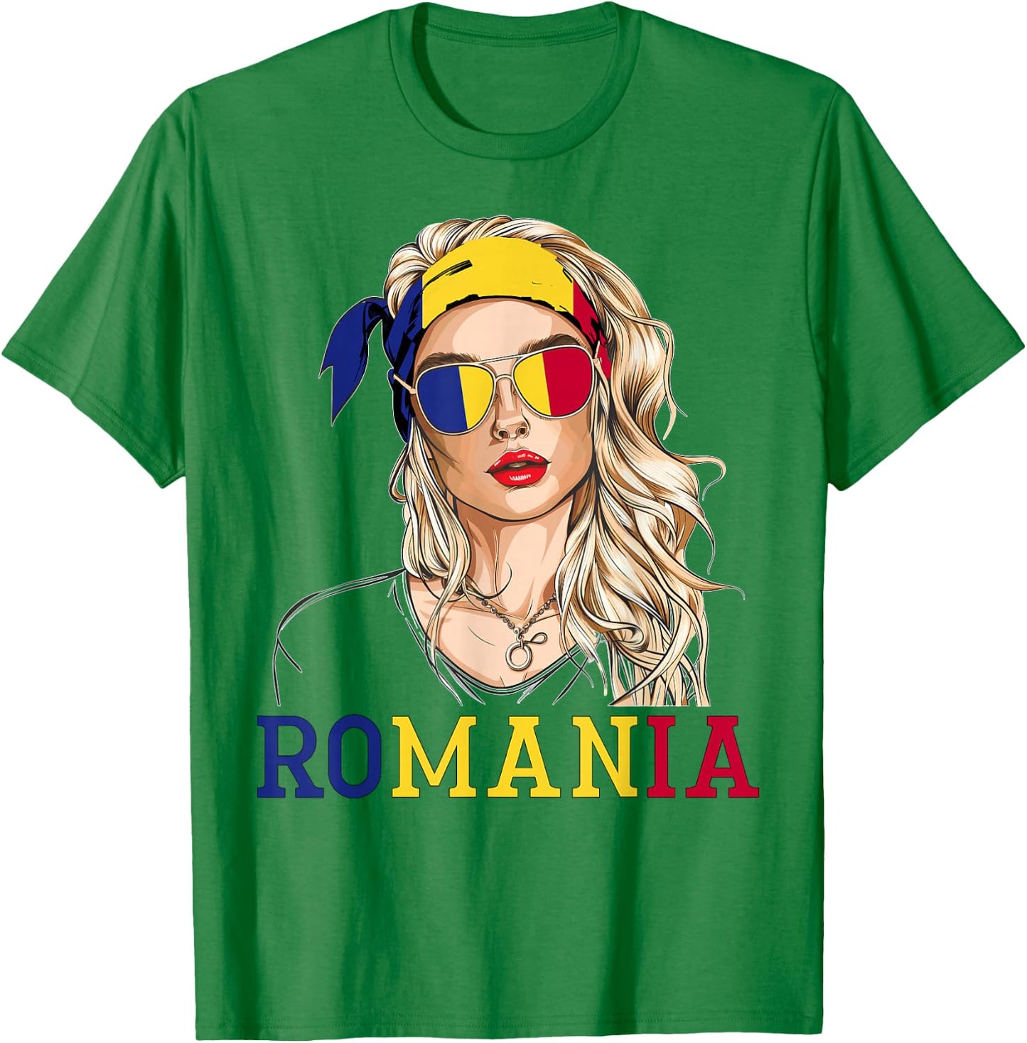 Romanian Flag Outfit for Woman Products Uniform Romania T-Shirt - T-Shirt | Irish Green