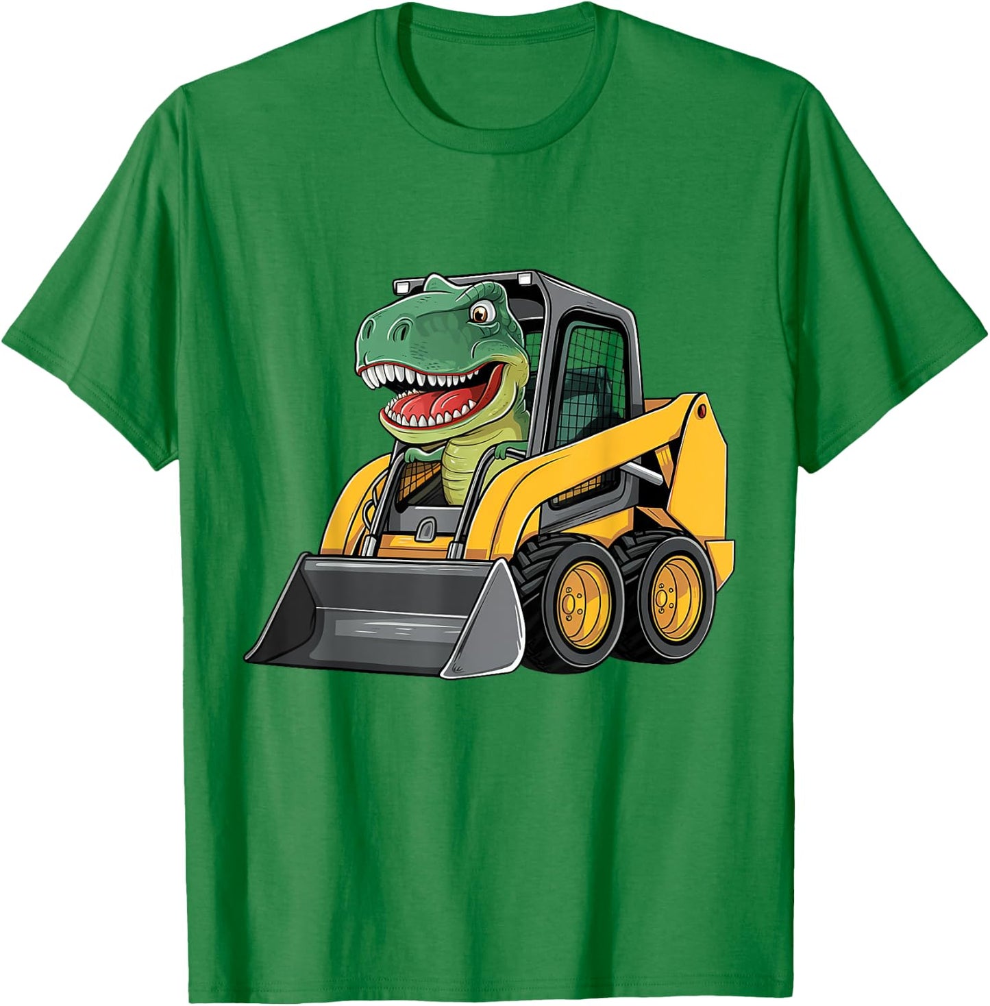 Funny Dinosaur Construction Truck Excavator Kids Boy Girl T-Shirt - T-Shirt | Irish Green