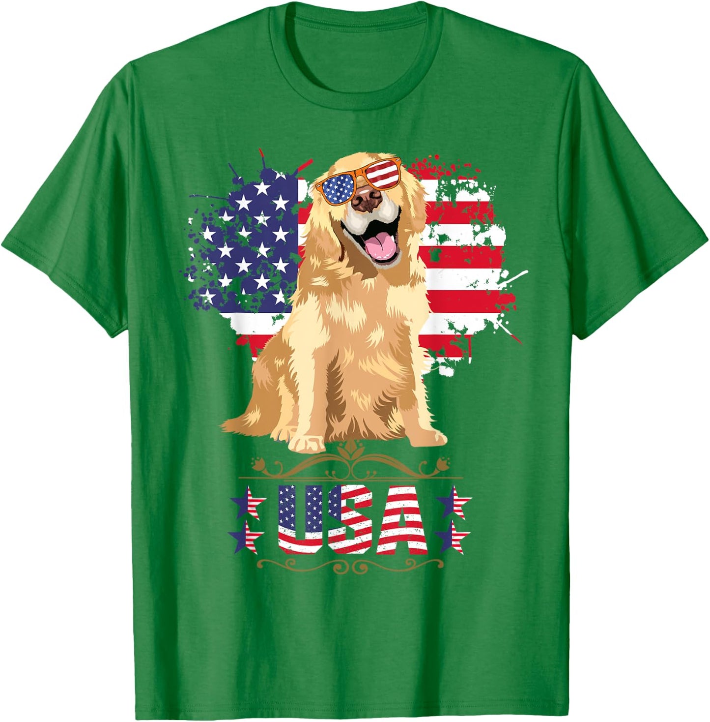 Golden Retriever July 4th Outfit Ideas Women & Dog Owner T-Shirt - T-Shirt | Irish Green