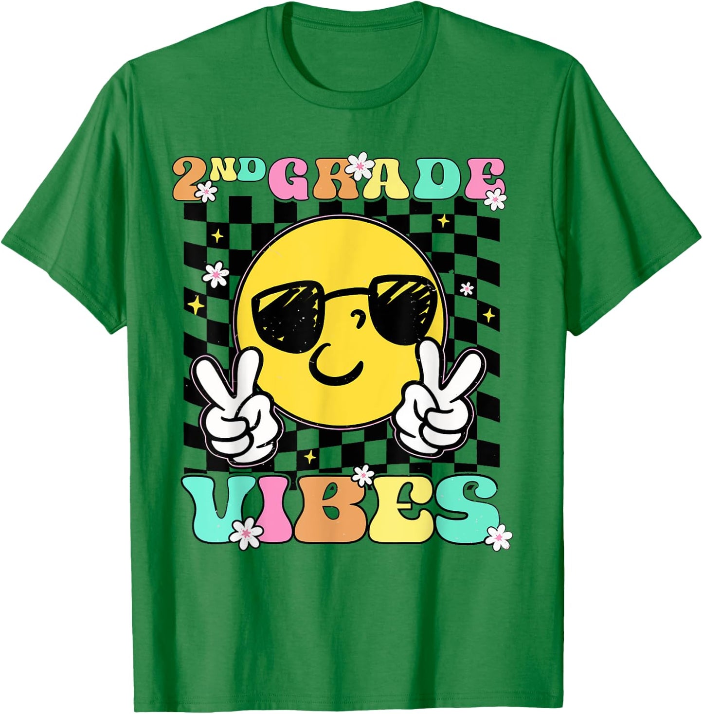 Girls 2nd Grade Vibes Back To School Second Grade T-Shirt - T-Shirt | Irish Green