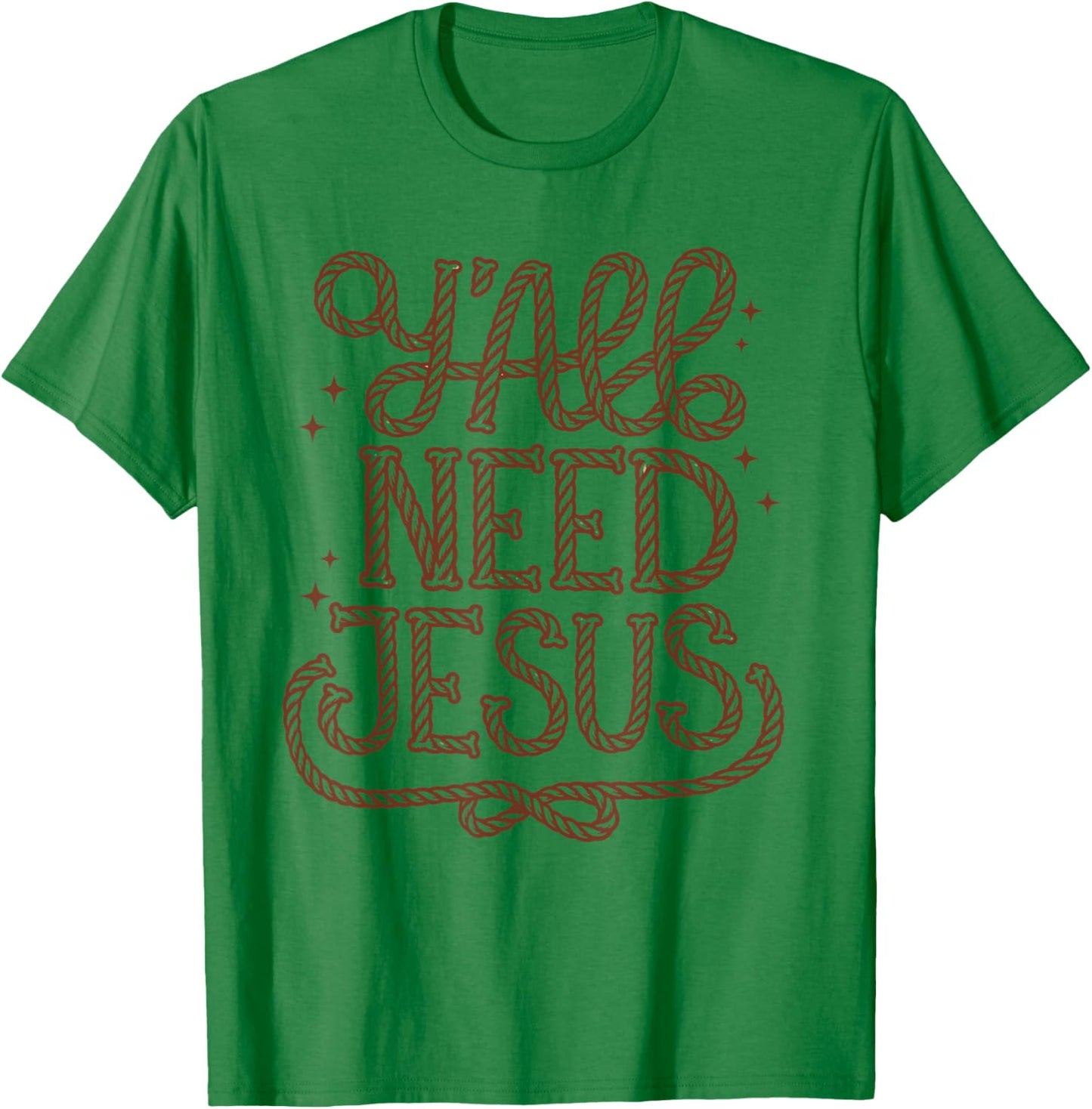 Y'all Need Jesus Faith Western Christian Cowboy Cowgirl Teen T-Shirt - T-Shirt | Irish Green