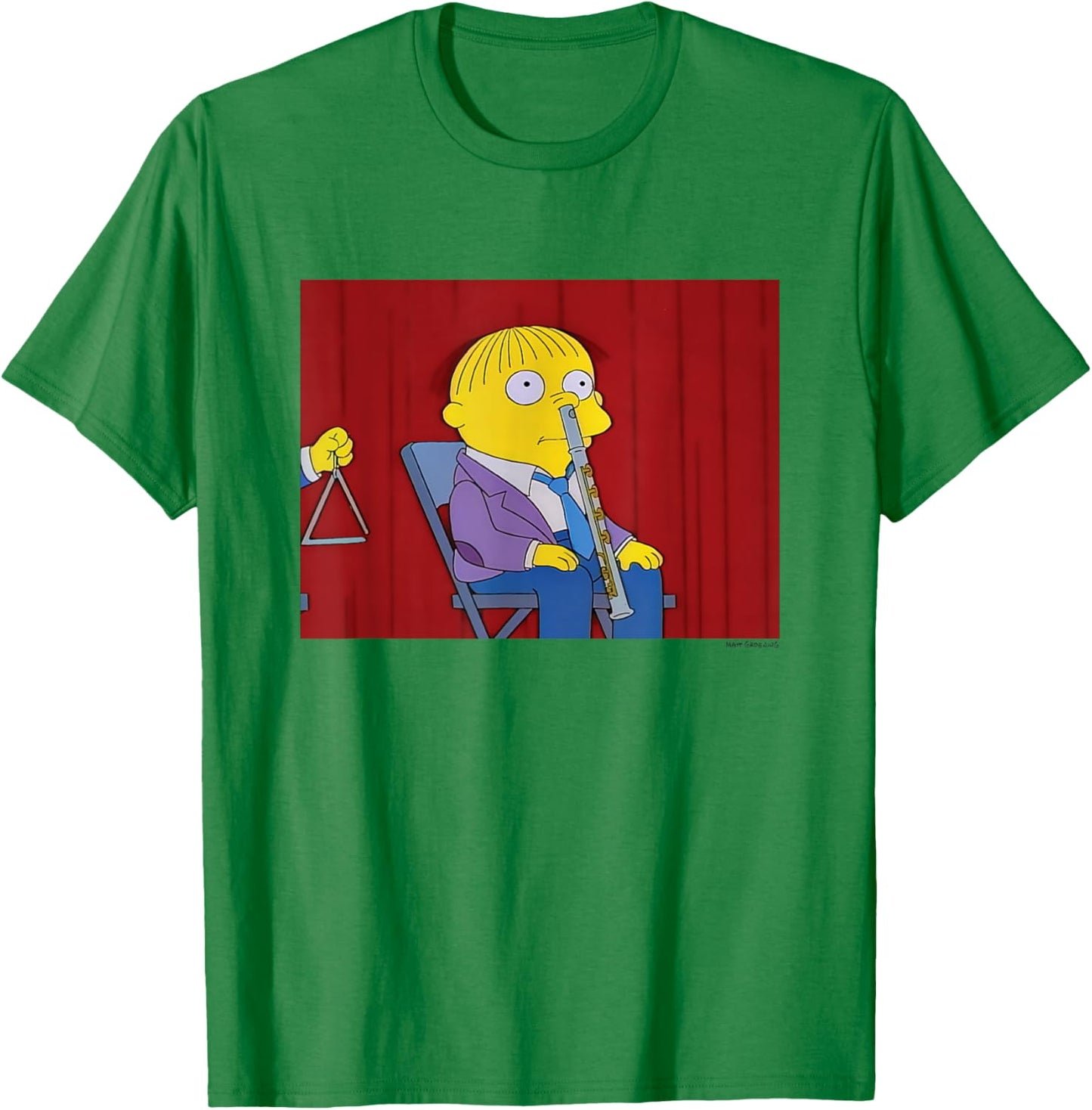 The Simpsons Iconic Scene Ralph Musician Big Chest Logo T-Shirt - T-Shirt | Irish Green
