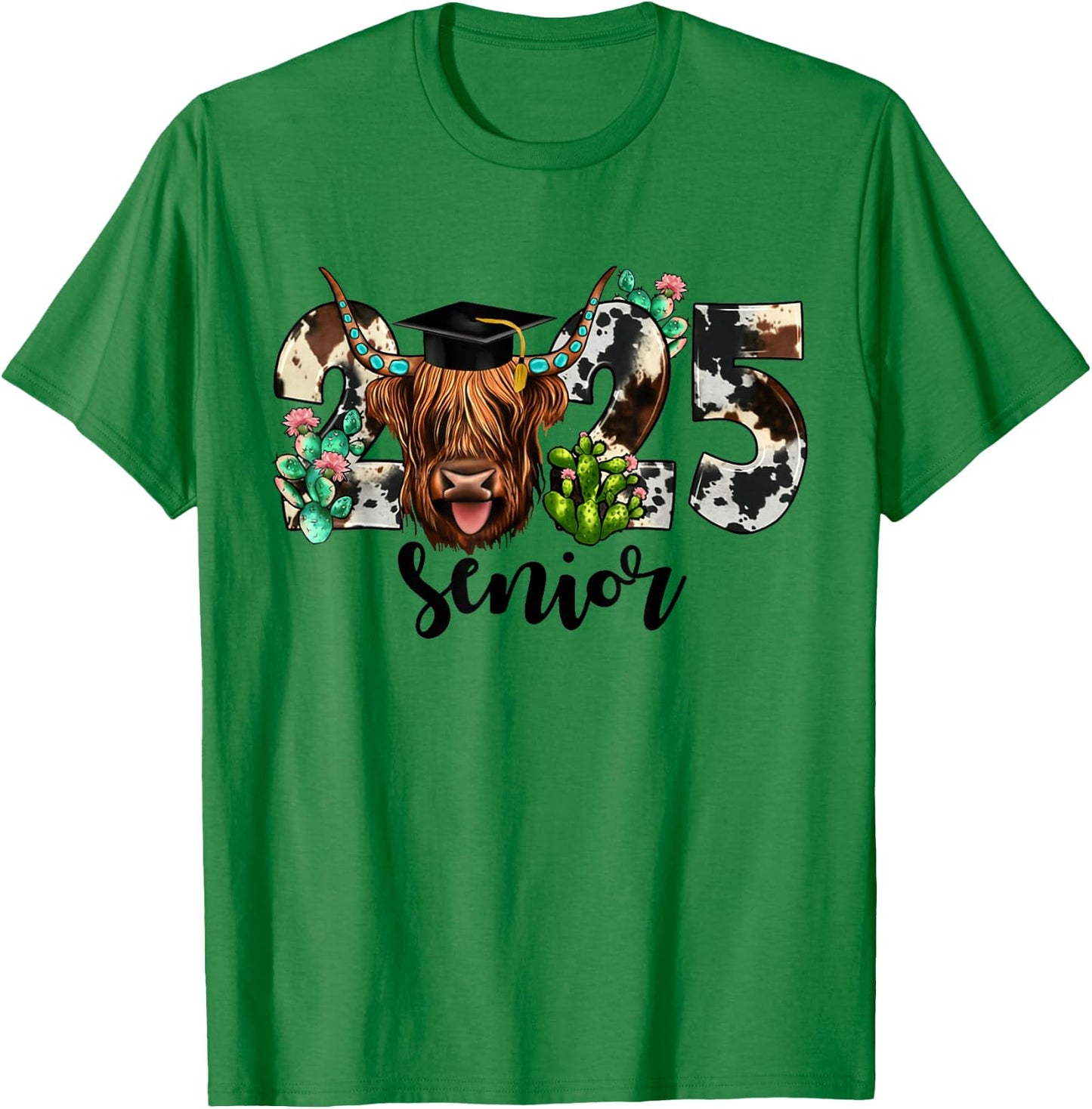 Cow 2025 Senior Class Of 2025 Graduation 2025 T-Shirt - T-Shirt | Irish Green