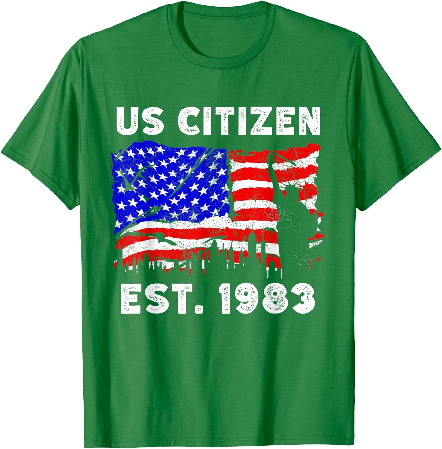 Proud US Citizen Est. Since 1983 For New American USA T-Shirt - T-Shirt | Irish Green