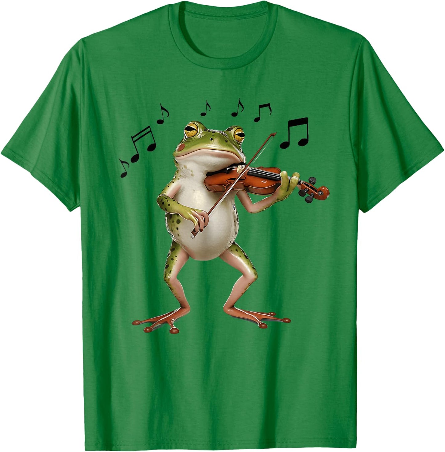 Funny Musician Violinist Cute Frog Playing Violin T-Shirt - T-Shirt | Irish Green