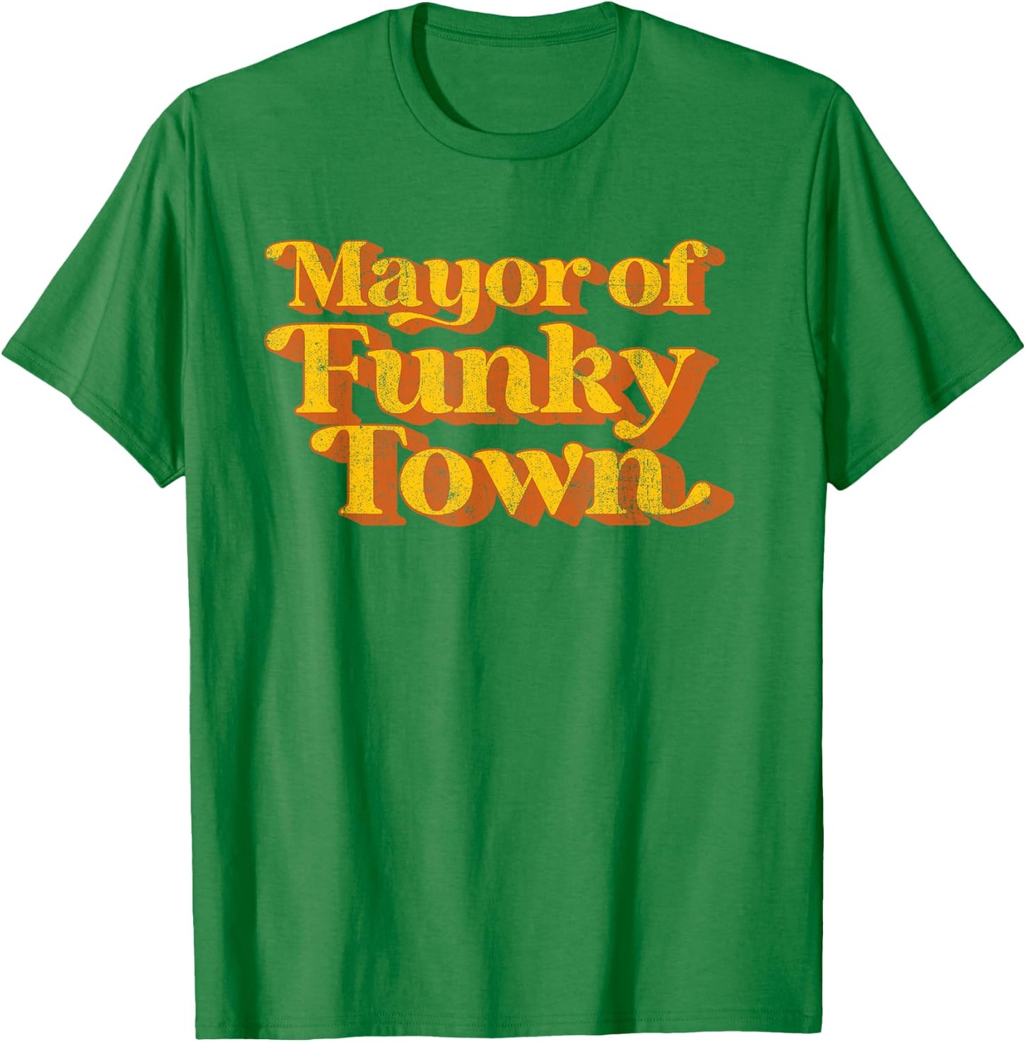 Retro Mayor of Funky Town Funny Vintage 70's Disco Party T-Shirt - T-Shirt | Irish Green