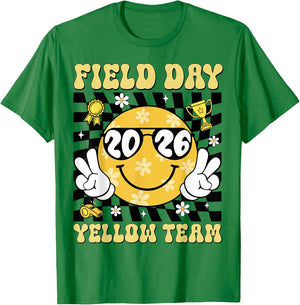 Field Day Yellow Team Funny for Teacher Kids Field Day Games T-Shirt - T-Shirt | Irish Green