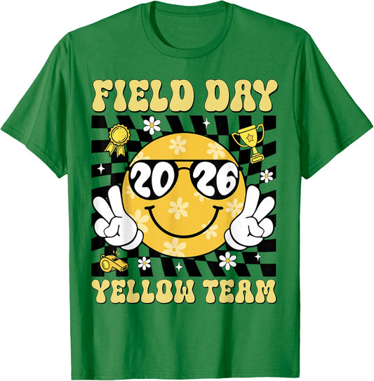 Field Day Yellow Team Funny for Teacher Kids Field Day Games T-Shirt - T-Shirt | Irish Green