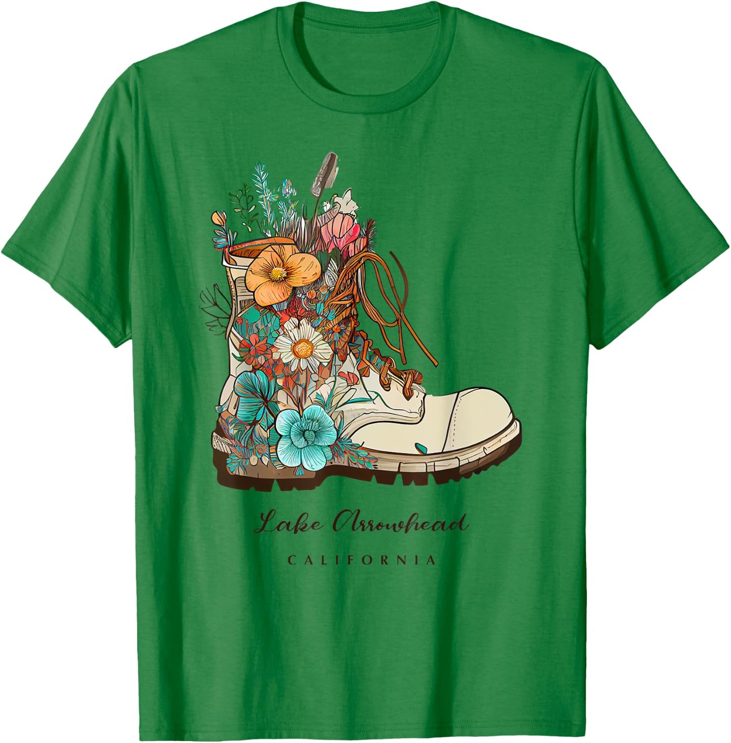 Lake Arrowhead Hiking Outdoors Souvenir T-Shirt - T-Shirt | Irish Green