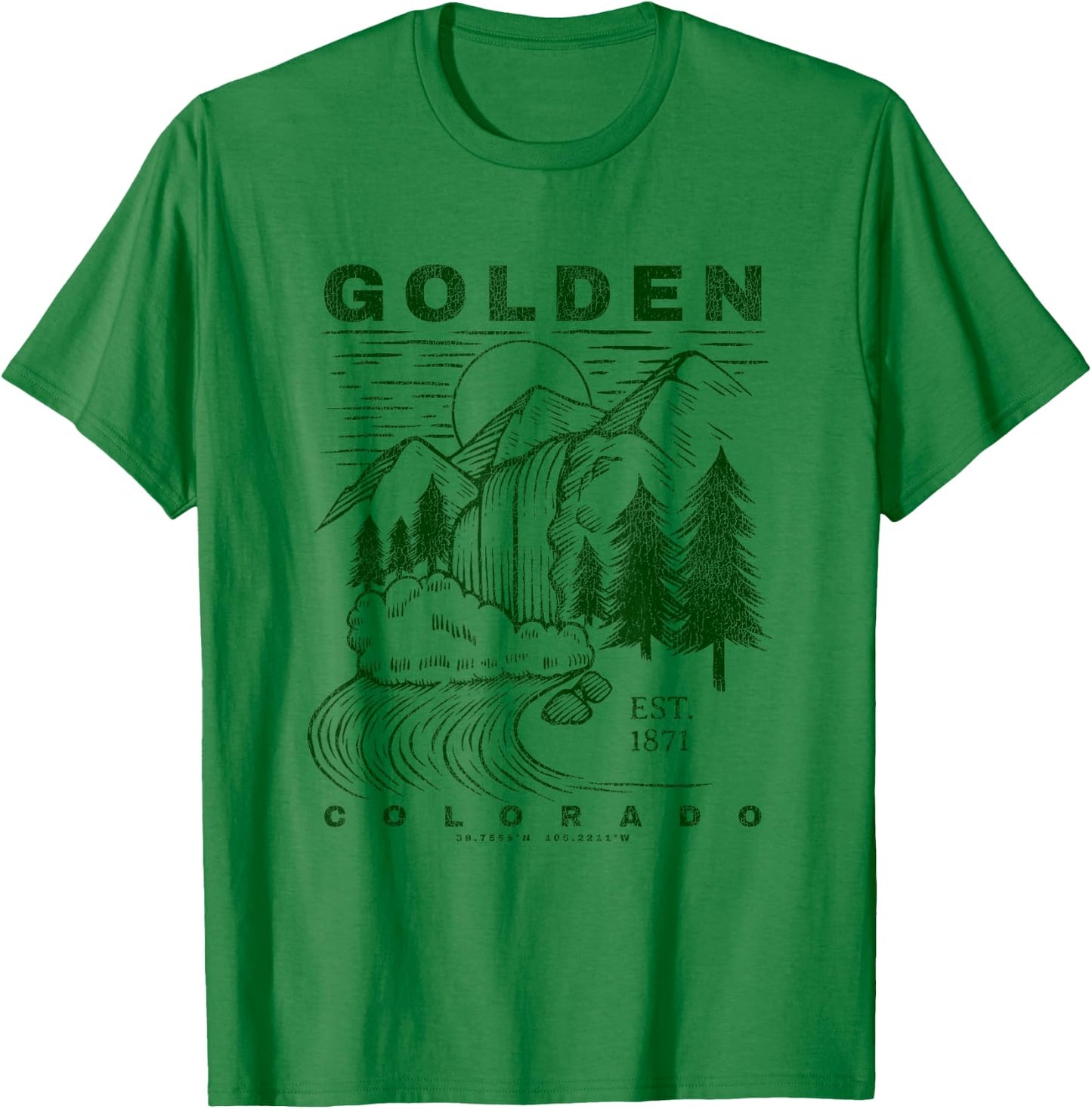 Golden Colorado Neat Travel Souvenir Rustic Golden T-Shirt - T-Shirt | Irish Green