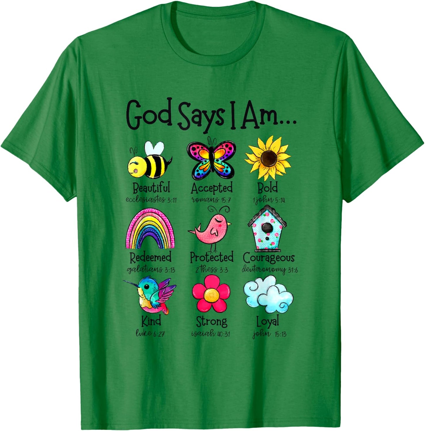 God Says I Am Bee Spring Christian Funny Easter Day Kids T-Shirt - T-Shirt | Irish Green