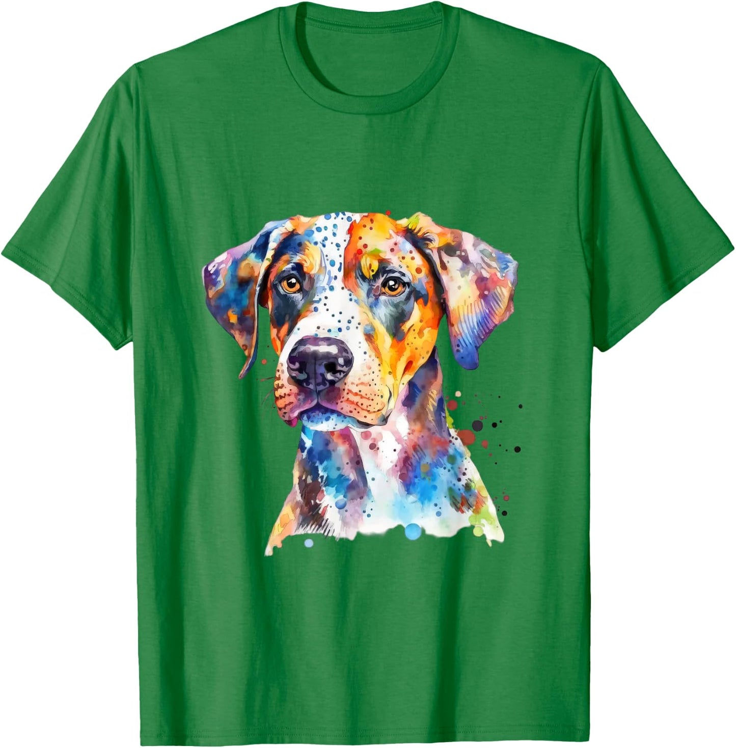 Catahoula Leopard Dog Colorful Watercolor Dog Men Women Kids T-Shirt - T-Shirt | Irish Green