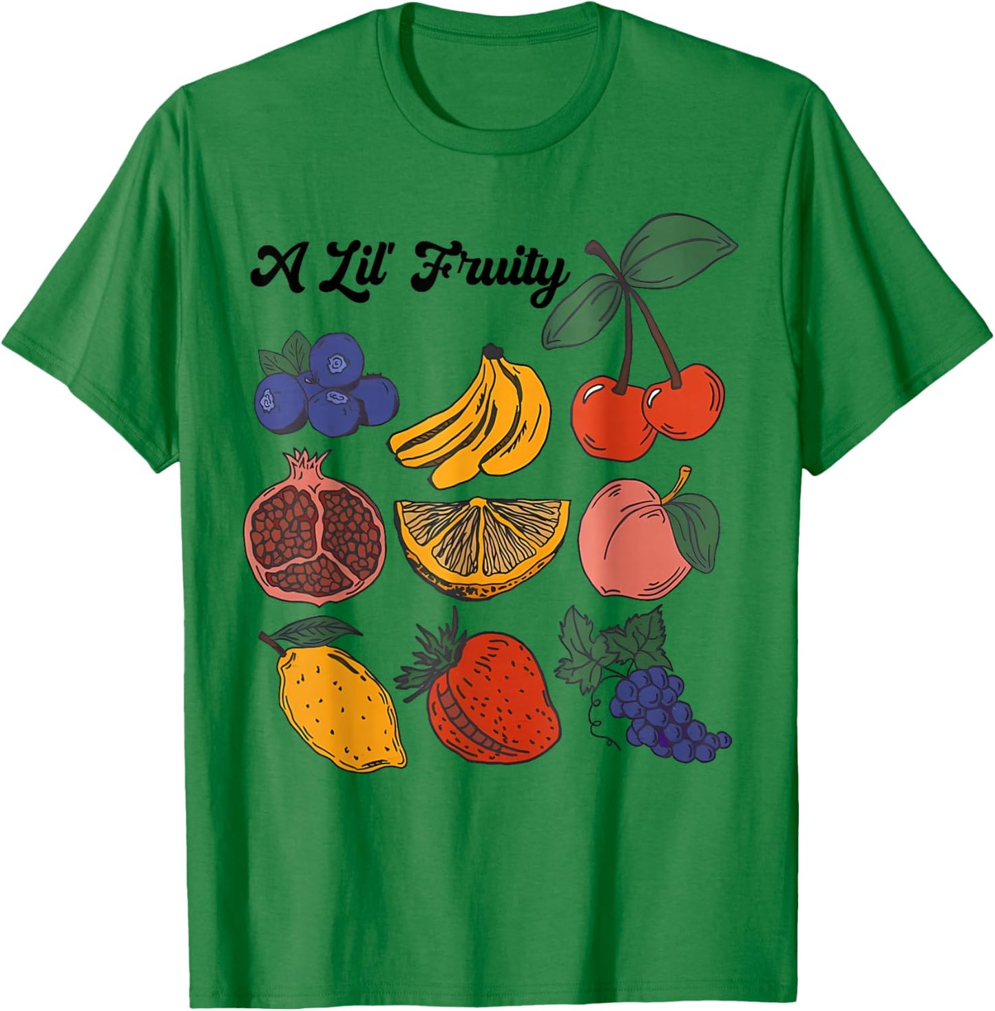 Kinda Fruity Lil Fruity Retro Style Fruits Lesbian Gay LGBTQ T-Shirt - T-Shirt | Irish Green