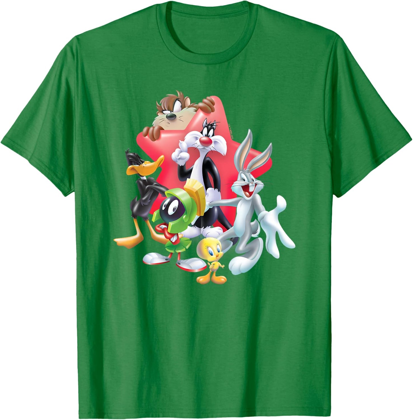 Looney Tunes Bugs Bunny and Friends Star T-Shirt - T-Shirt | Irish Green