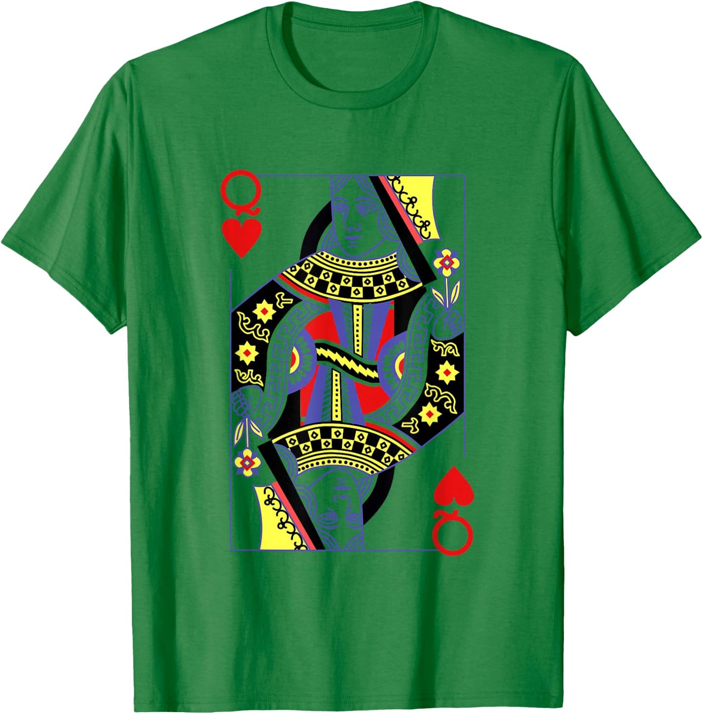 Queen Of Hearts Royal Flush Costume Halloween Playing Cards T-Shirt - T-Shirt | Irish Green