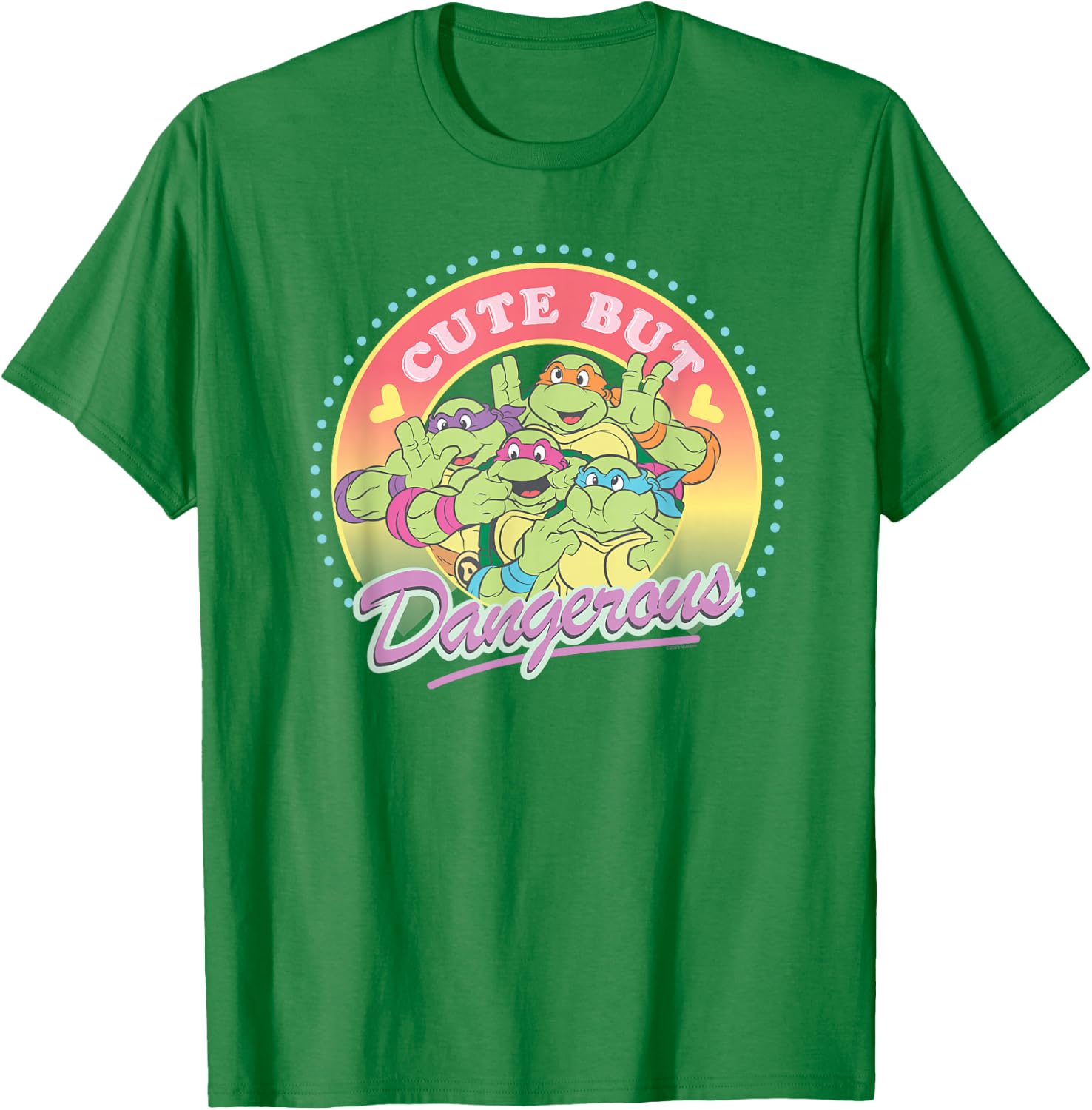 Teenage Mutant Ninja Turtles Cute But Dangerous Cartoon T-Shirt - T-Shirt | Irish Green