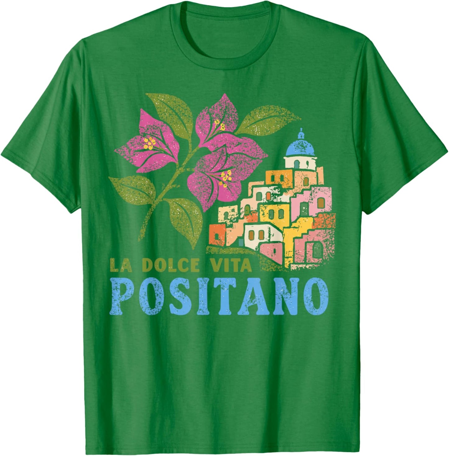 Positano Retro Vintage Italian Coast Travel T-Shirt - T-Shirt | Irish Green