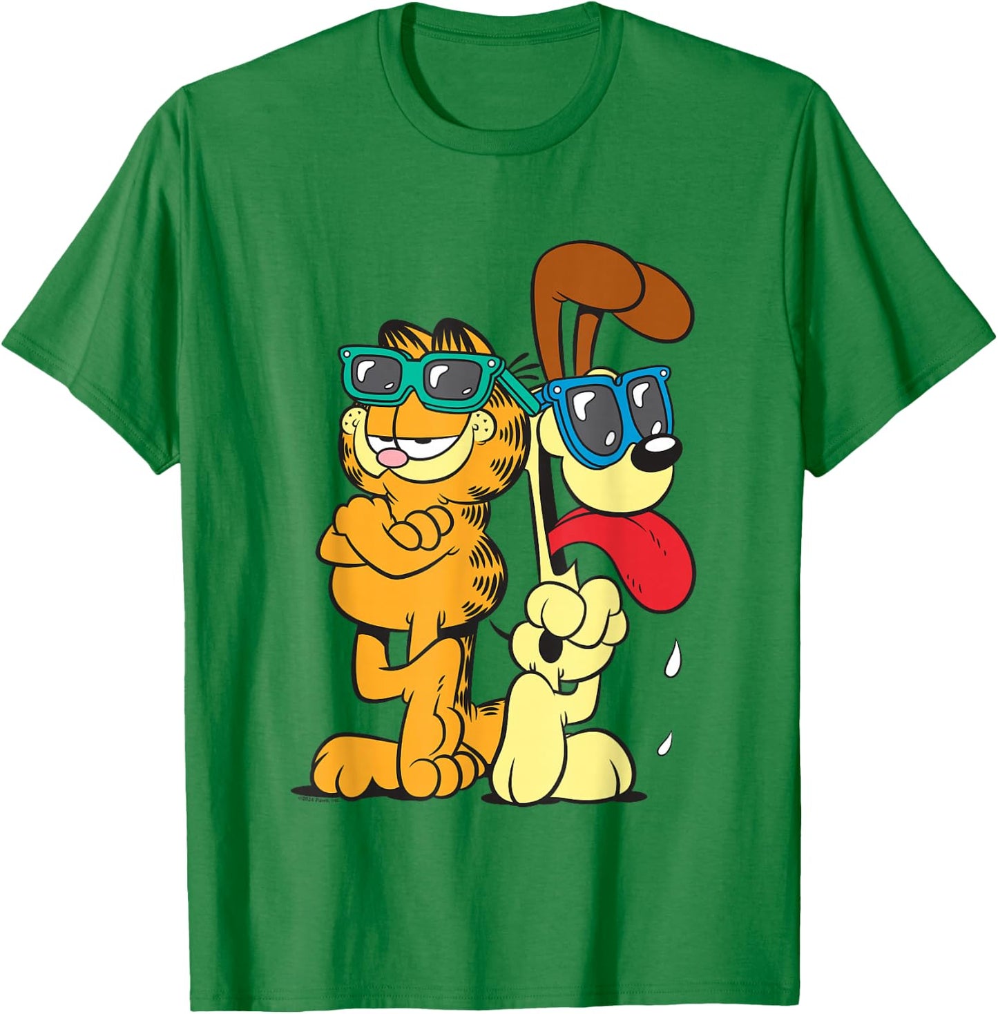 Garfield & Odie Wearing Shades Cool Shot T-Shirt - T-Shirt | Irish Green