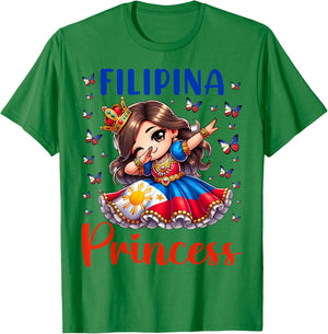 Filipina Princess Dabbing for girls & kids T-Shirt - T-Shirt | Irish Green