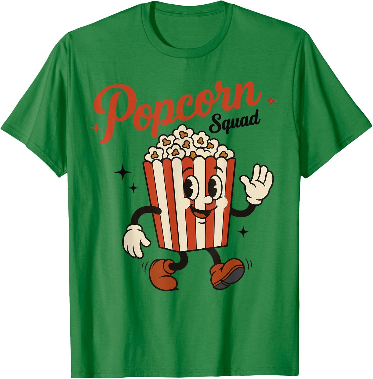 Popcorn Squad Cartoon Funny Cinema Movie Popcorn T-Shirt - T-Shirt | Irish Green