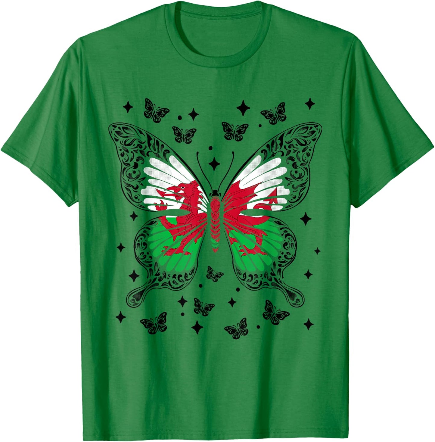 Welsh Butterfly Wales T-Shirt - T-Shirt | Irish Green