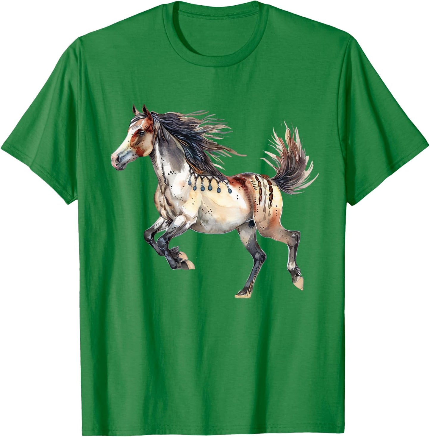 Native American Wild Horse T-Shirt - T-Shirt | Irish Green