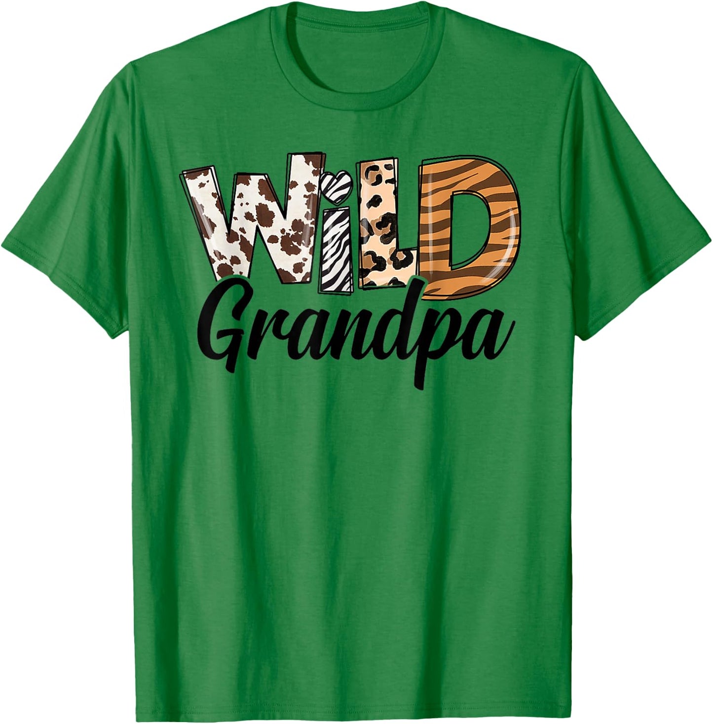 Wild Grandpa Birthday Family Bday Safari Zoo Jungle Animals T-Shirt - T-Shirt | Irish Green