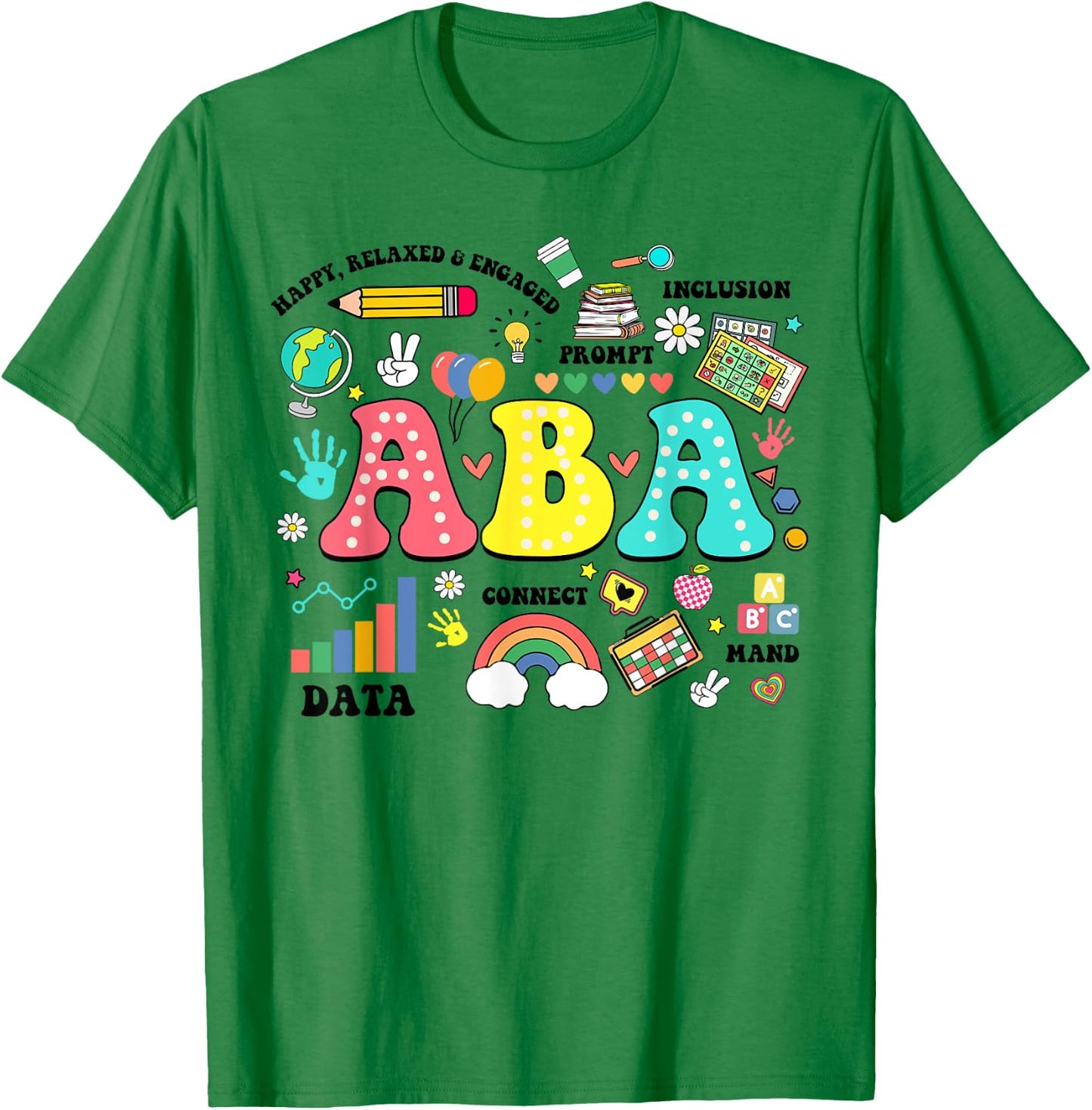 ABA therapist behavior analyst autism therapy RBT floral T-Shirt - T-Shirt | Irish Green