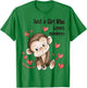 Cute Monkey Lovers Gift Just A Girl Who Loves Monkeys T-Shirt - T-Shirt | Irish Green