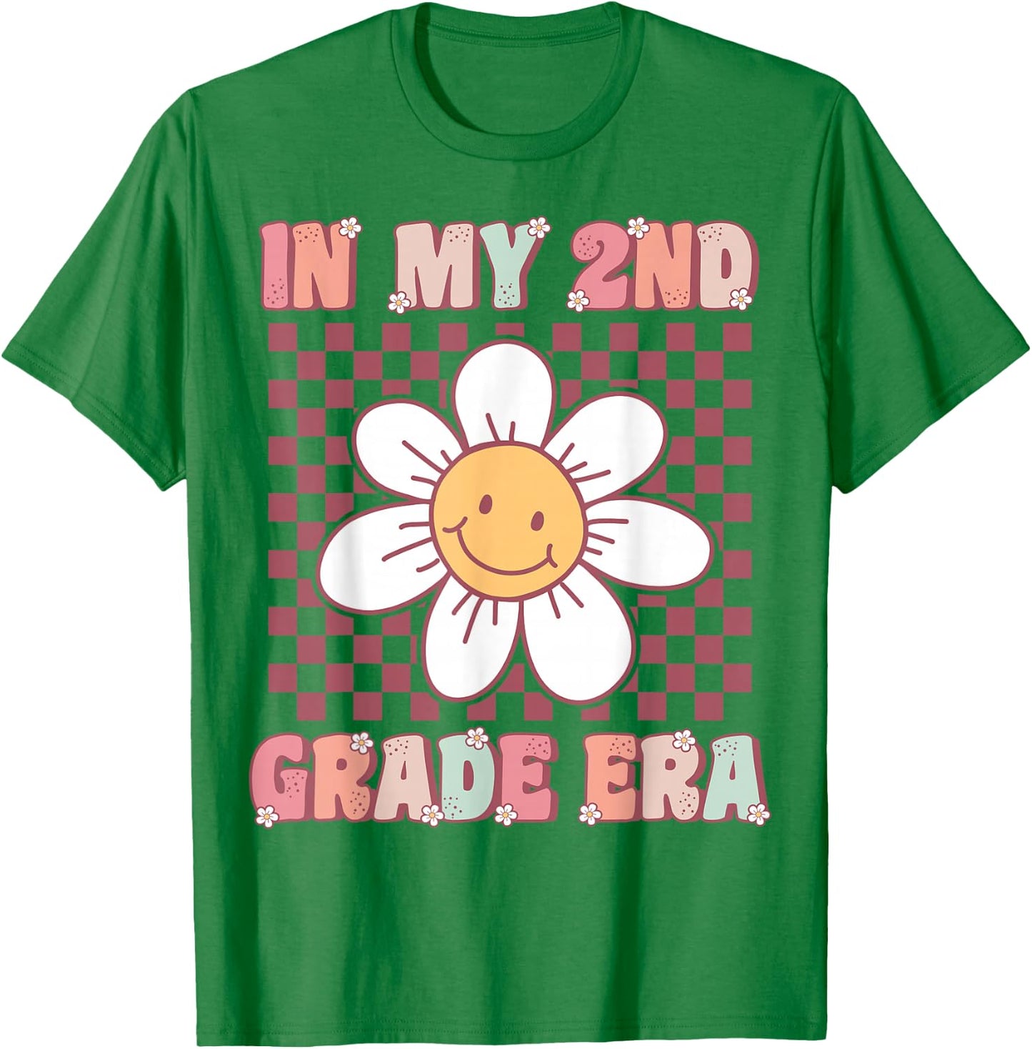 In My 2nd Grade Era Cute Groovy Second Grade Back to School T-Shirt - T-Shirt | Irish Green