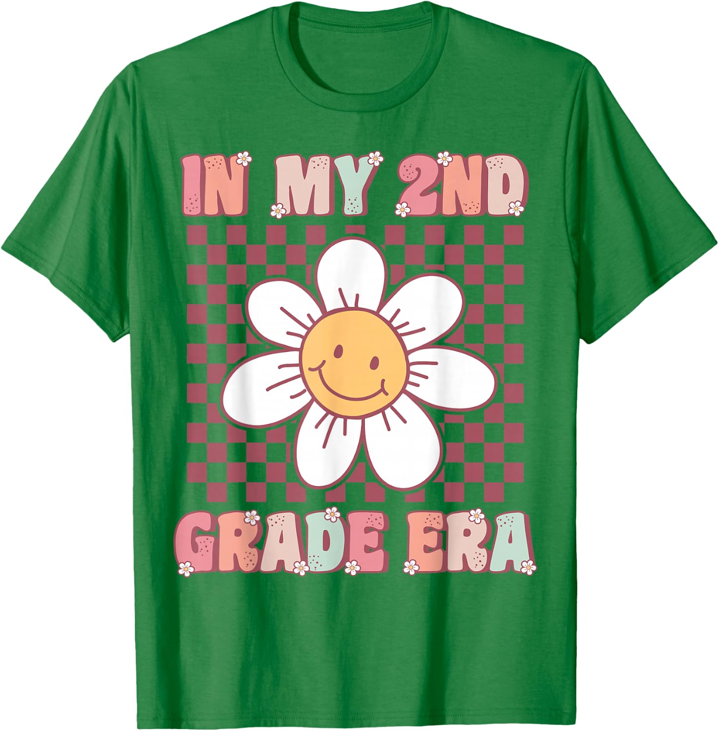 In My 2nd Grade Era Cute Groovy Second Grade Back to School T-Shirt - T-Shirt | Irish Green