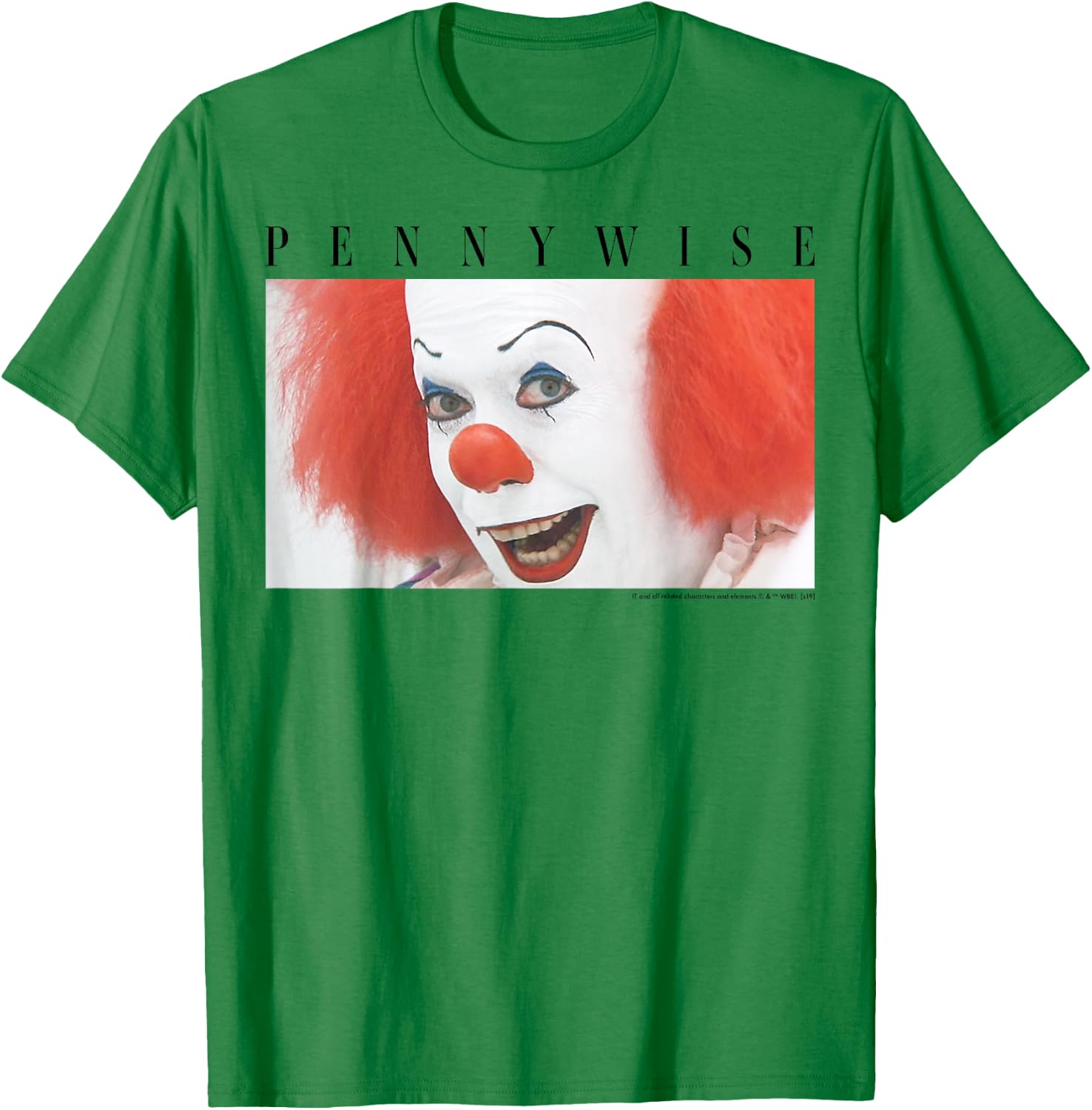 It Miniseries Pennywise Portrait Panel T-Shirt - T-Shirt | Irish Green