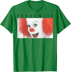 It Miniseries Pennywise Portrait Panel T-Shirt - T-Shirt | Irish Green