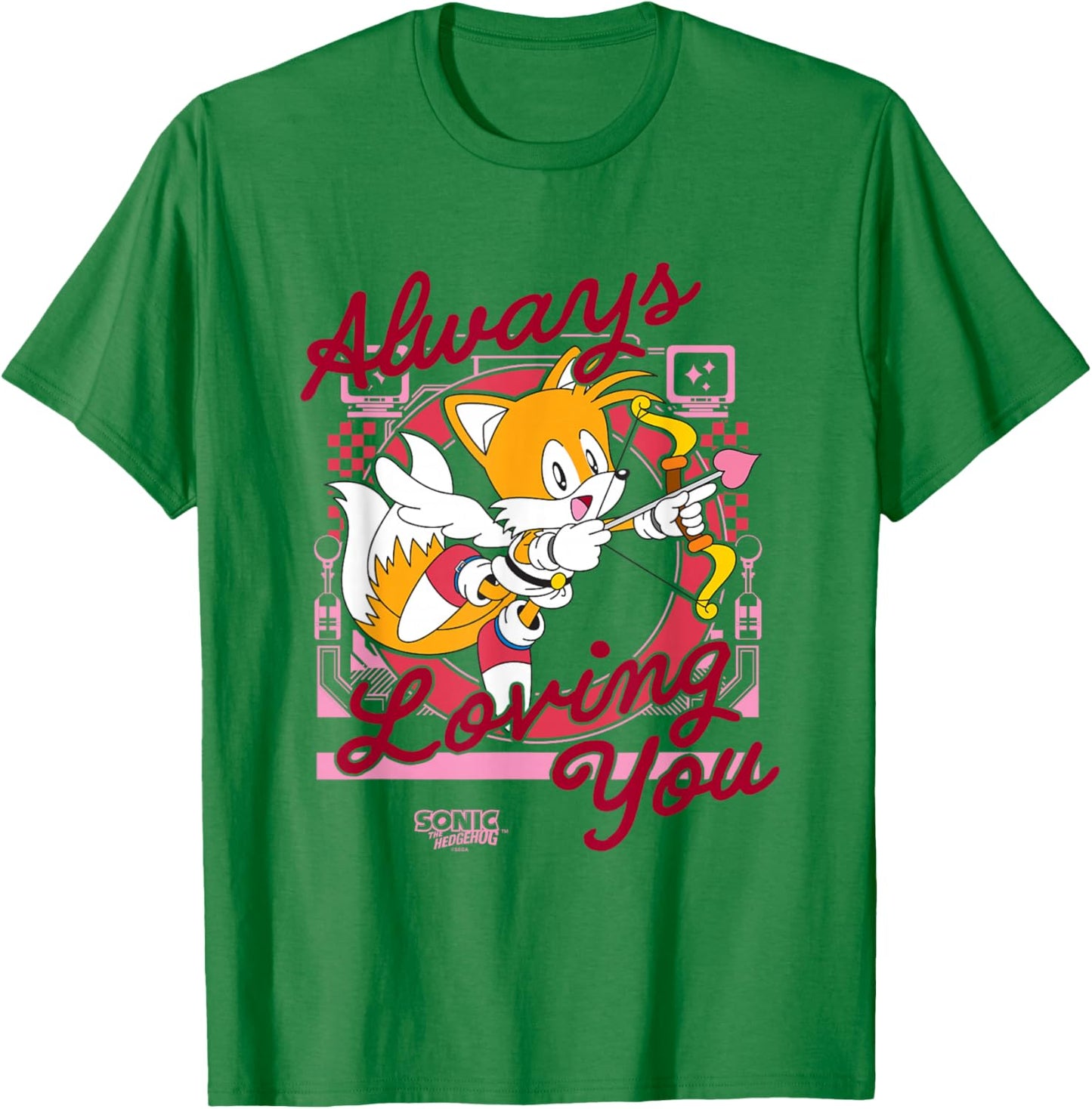Sonic The Hedgehog Valentine's Day Miles Always Loving You T-Shirt - T-Shirt | Irish Green