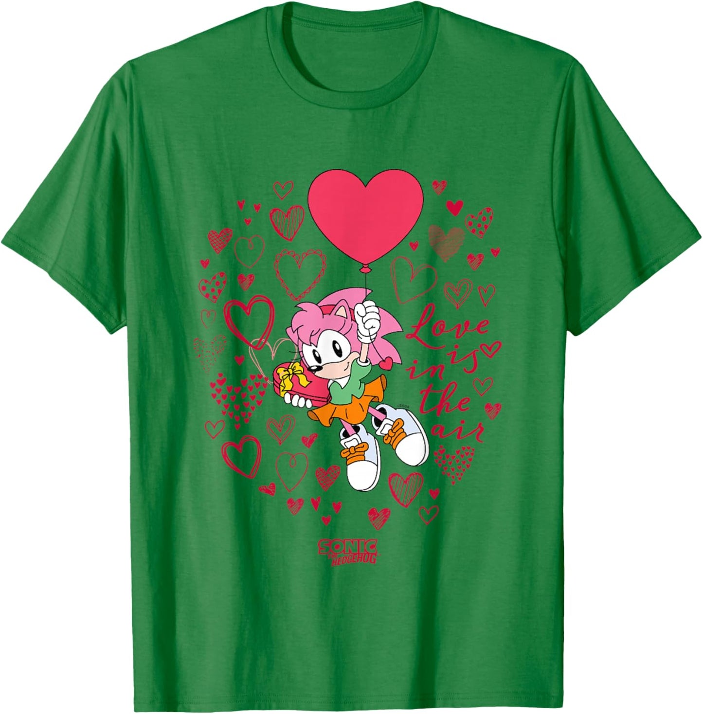 Sonic The Hedgehog Valentine's Day Love Is In The Air Logo T-Shirt - T-Shirt | Irish Green