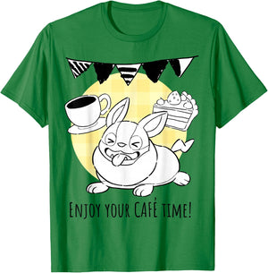 Pokémon - Yamper Enjoy Your Cafe Time Coffee Dessert T-Shirt - T-Shirt | Irish Green