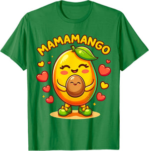 Mamamango Mother and Baby Mango Mom Pregnancy T-Shirt - T-Shirt | Irish Green