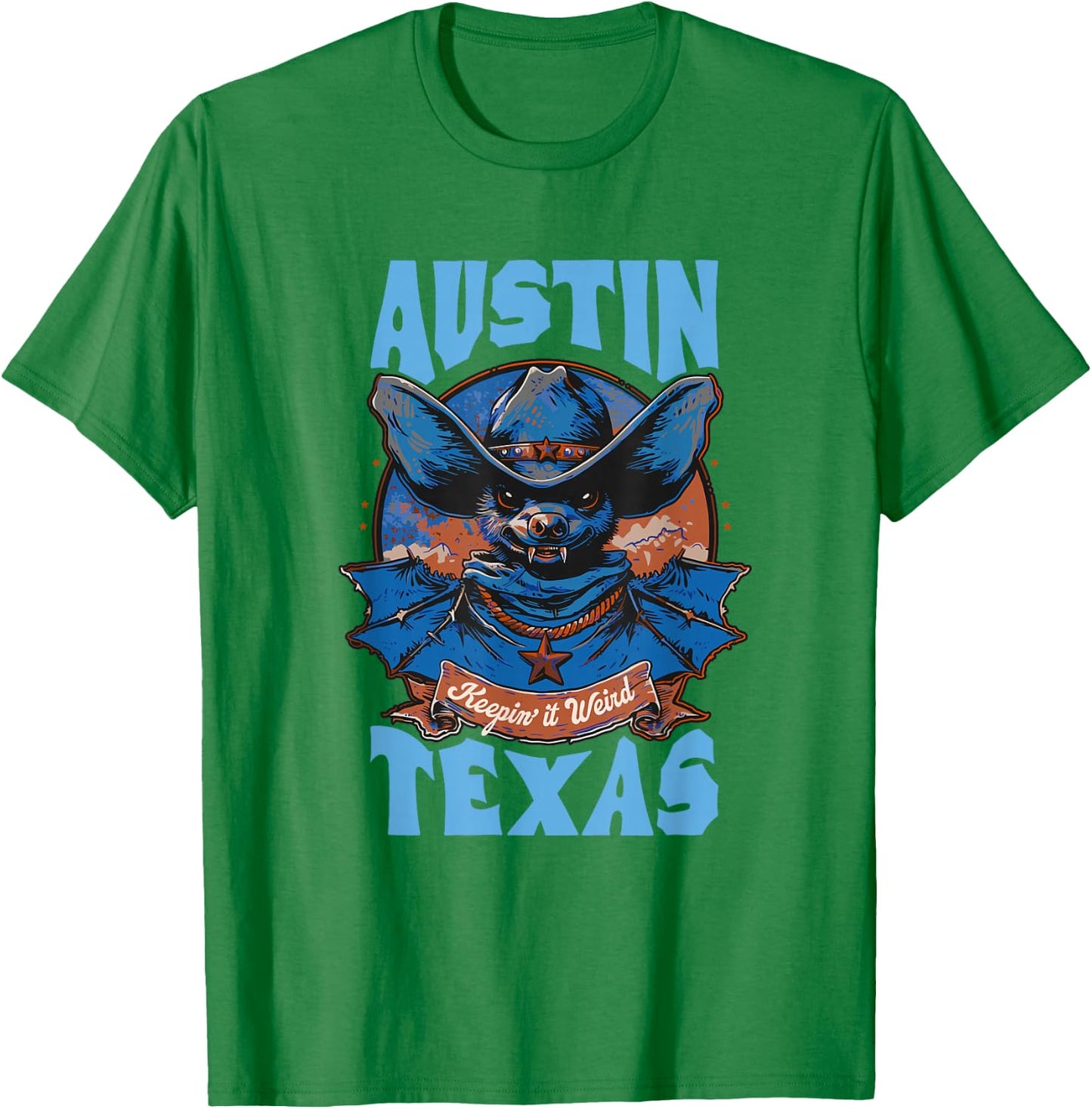 Texas Pride - Keep It Weird Austin - Austin Bats T-Shirt - T-Shirt | Irish Green